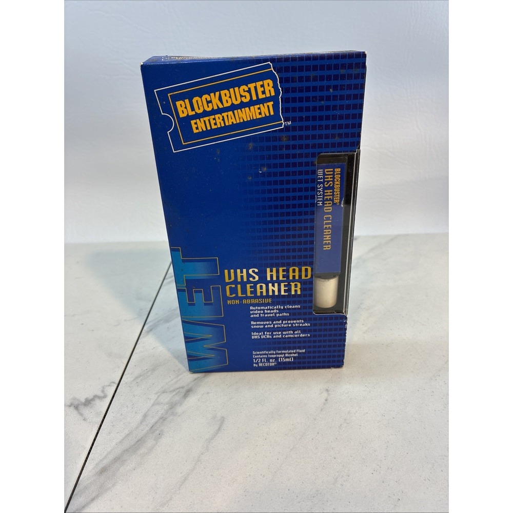 Blockbuster Video VCR VHS Head Cleaner Non-Abrasive Wet System Sealed